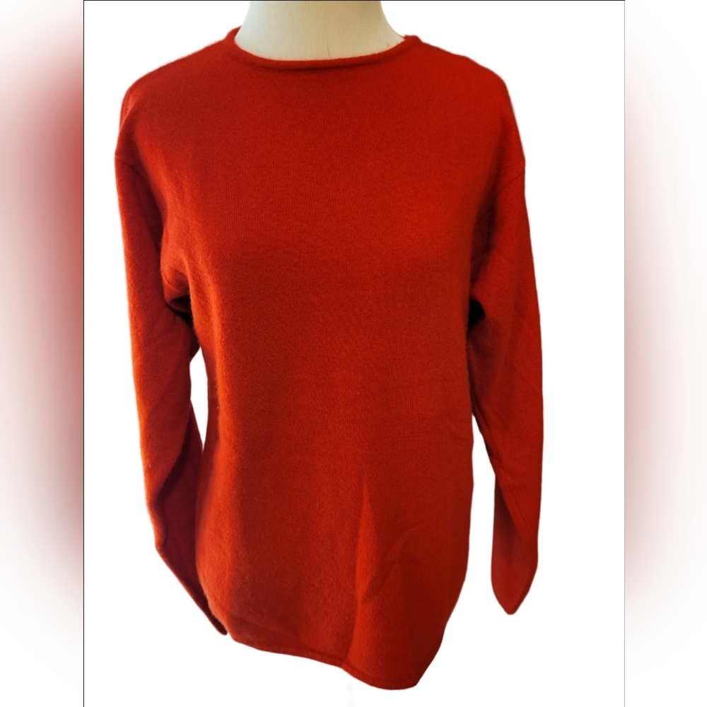 Vintage Red Cashmere Women's Sweater In Size Medium